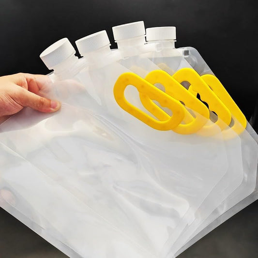 5PCS Airtight Grain Storage Bags with Handle, Reusable Rice Food Sealed Container, Moisture-Proof Dry Goods Sealing Stand-Up Leak Proof Prevent Liquid Spillage