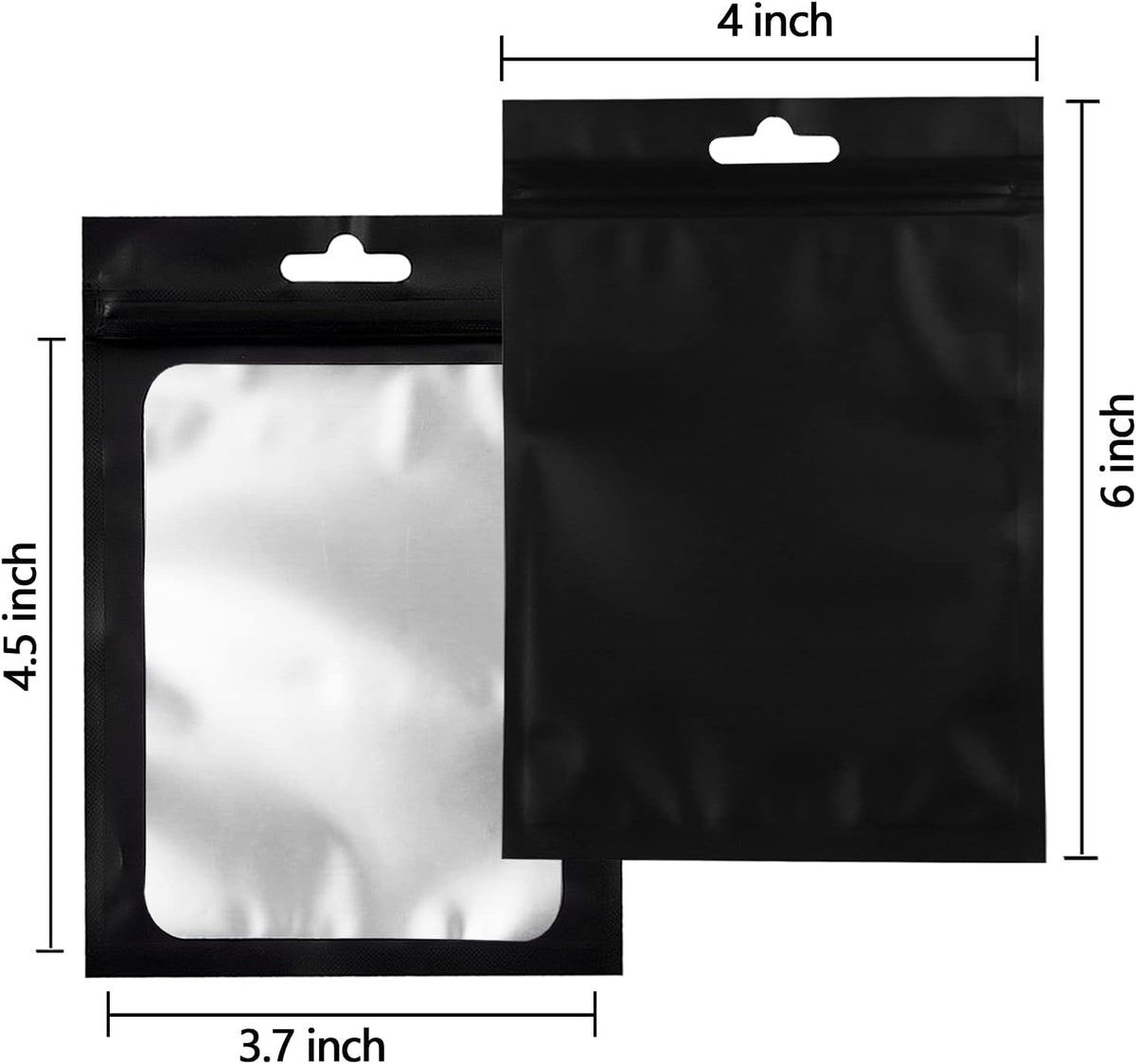 Gwybkq Resealable Bags for Food Storage 350 Pieces (4×6Inch Black)