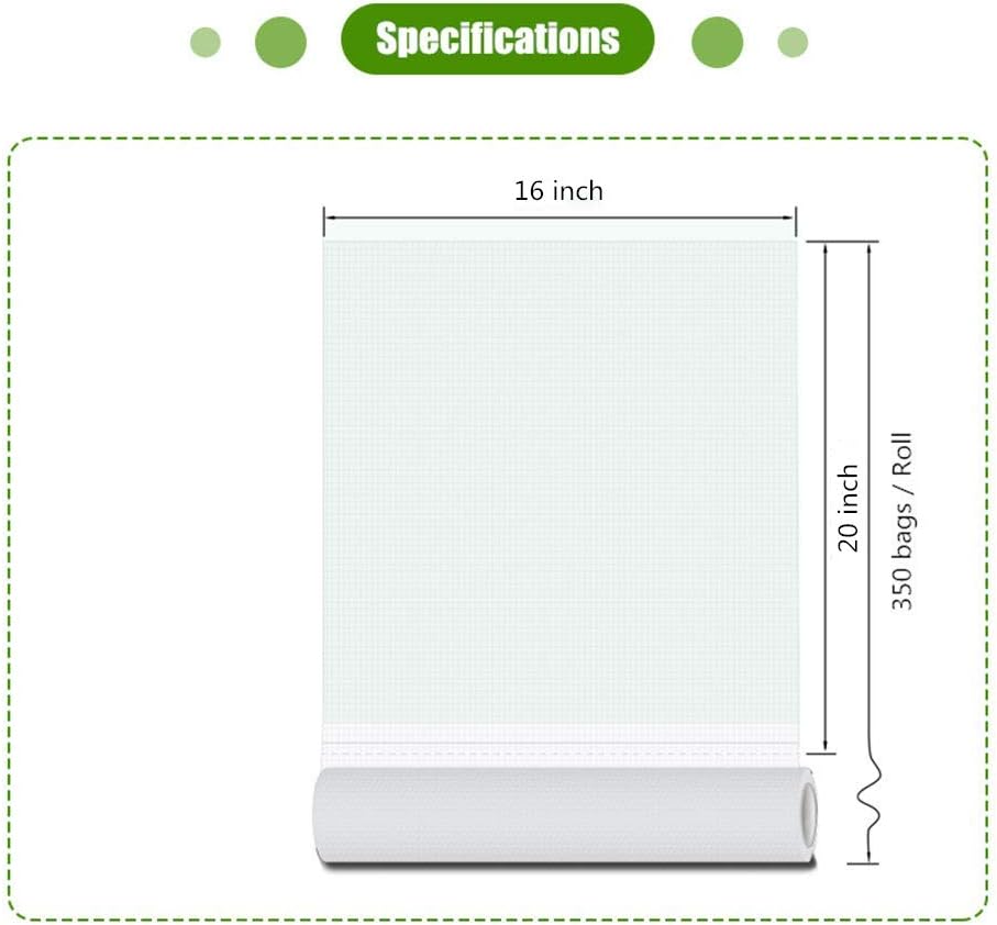 BESTEASY Food Storage Bags, 16" X 20" Clear Plastic Produce Bags on a Roll, Durable Plastic Bags for Bread Fruits Vegetable 350 Bags/Roll (1 Roll)