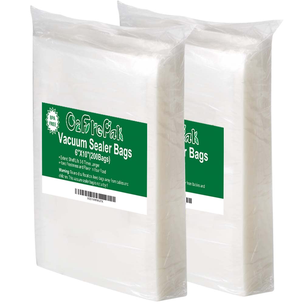 O2frepak Quart 8"x12" Vacuum Sealer Bags 200ct for Food Storage