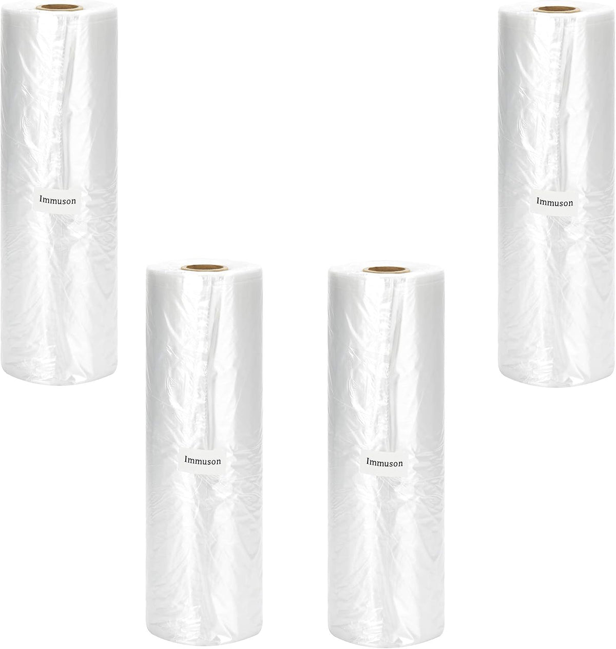 Immuson Food Storage Bag, 12 x 20 Plastic Produce Bag on a Roll Fruits, Vegetable, Bread, Food Storage Clear Bag (4 Rolls-1400 Bags)