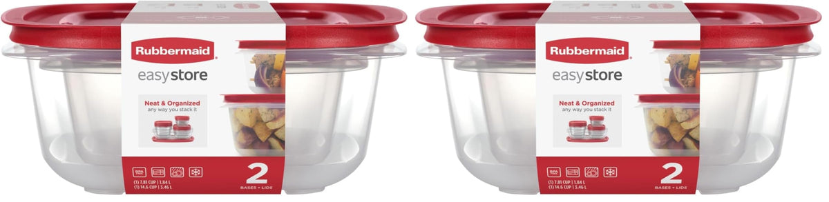Rubbermaid EasyStore Containers, 44-Piece Set, Food Storage Containers with Lids