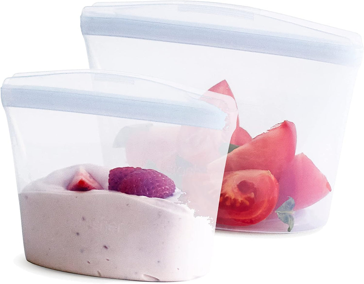 Stasher Premium Reusable Silicone Food Storage Bags, 3-Pack, Clear