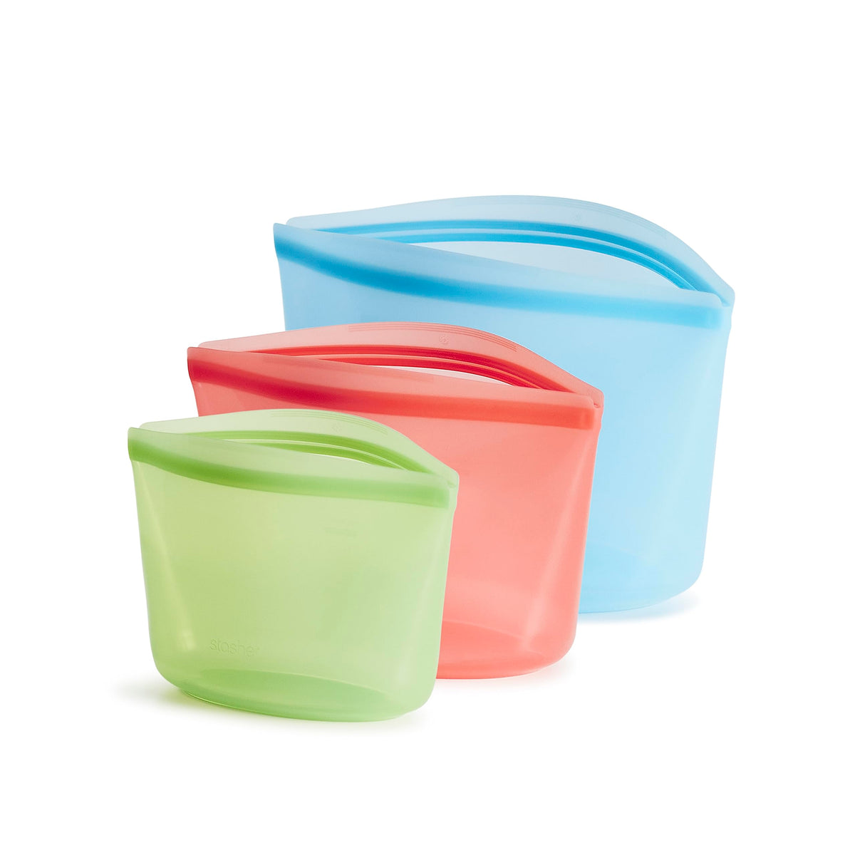 Stasher Premium Reusable Silicone Food Storage Bags, 3-Pack, Clear