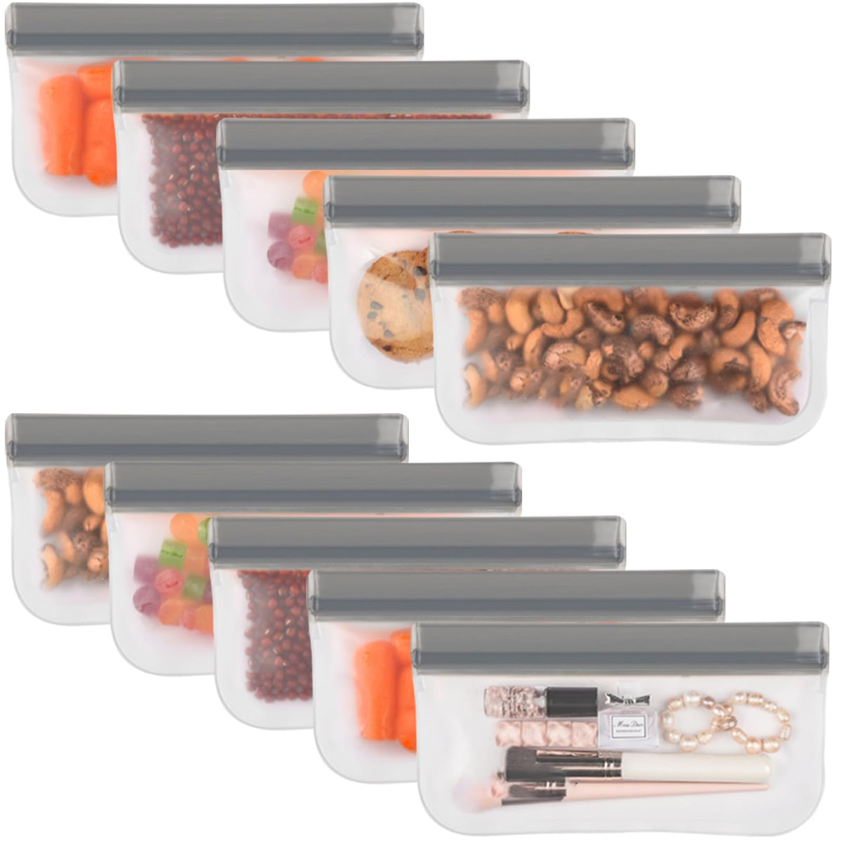 Lerine 6 Pack Reusable Gallon Freezer Bags Dishwasher Safe, BPA Free