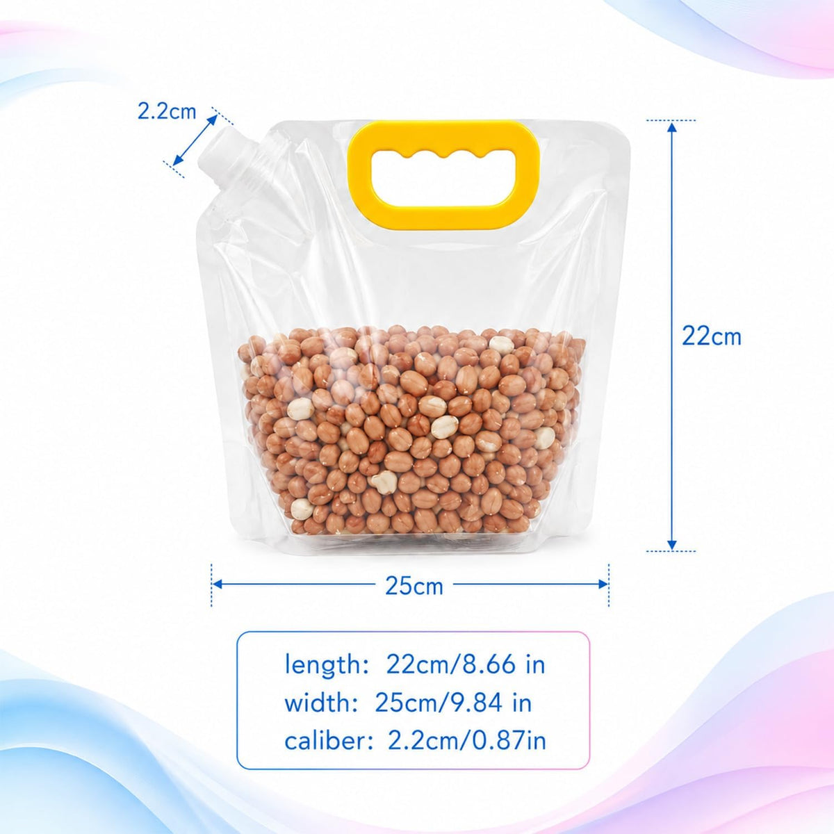 5pcs Airtight Grain Storage Bags with Handle,Food Storage Bags,Reusable Rice Food Sealed Container,Moisture-Proof Dry Goods Sealing Stand-Up Leak Proof