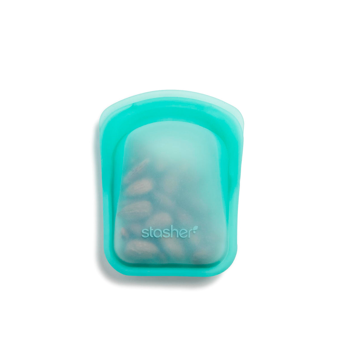 Stasher Premium Reusable Silicone Pocket Bags, 2-Pack, Clear and Aqua, 4 oz