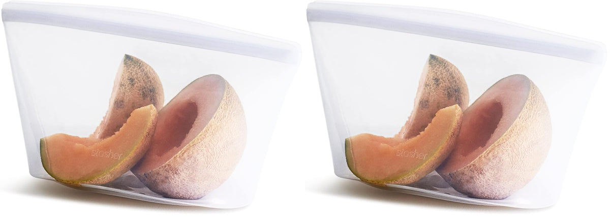 Stasher Premium Reusable Silicone Bag, Stand-Up Mega, Clear, 104 oz