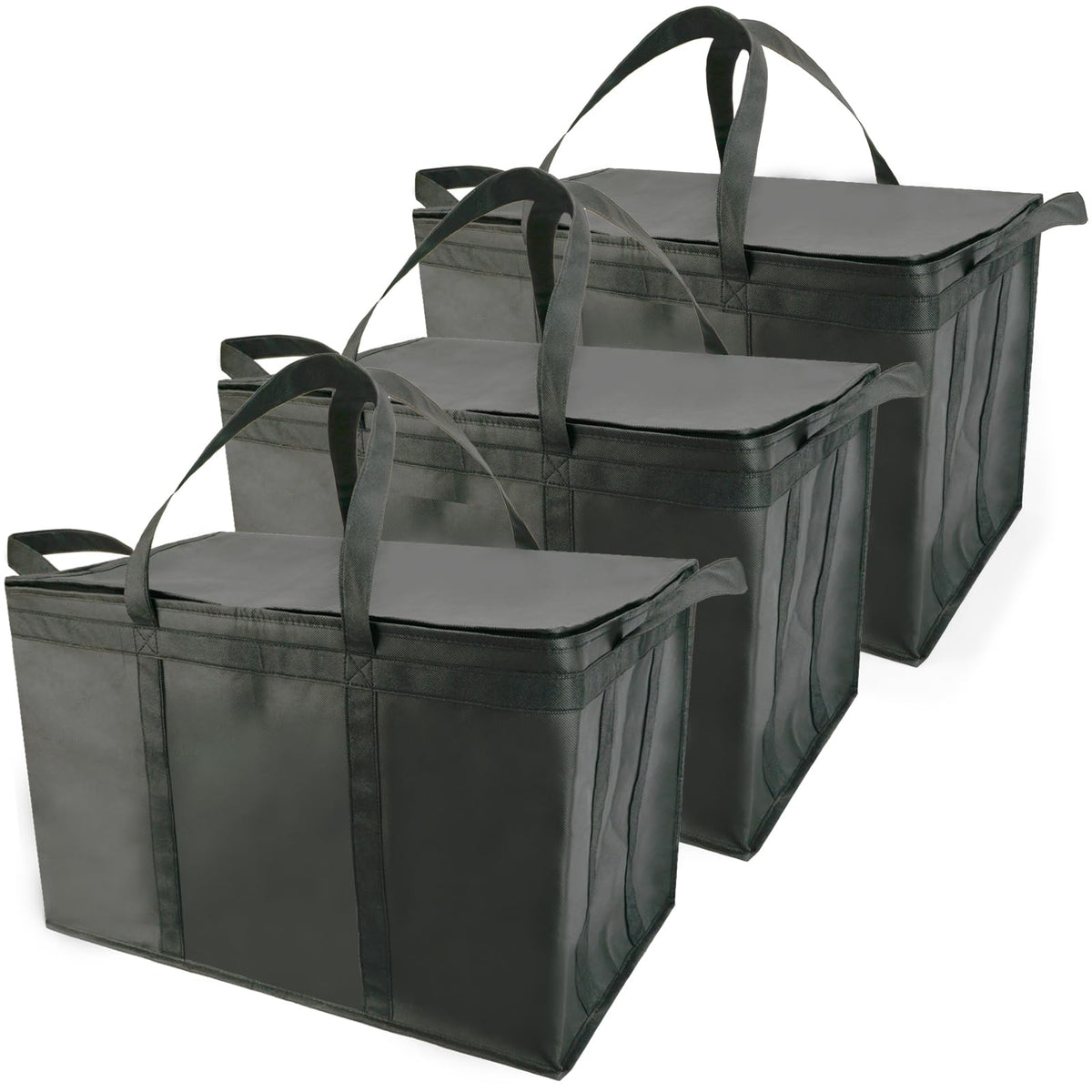 Bodaon Insulated Food Delivery Bag, XXXL Reusable Warming Bag, Black, 1Pk