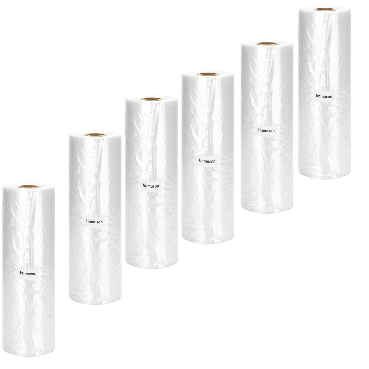 Immuson Food Storage Bag, 12 x 20 Plastic Produce Bag on a Roll Fruits, Vegetable, Bread, Food Storage Clear Bag (4 Rolls-1400 Bags)