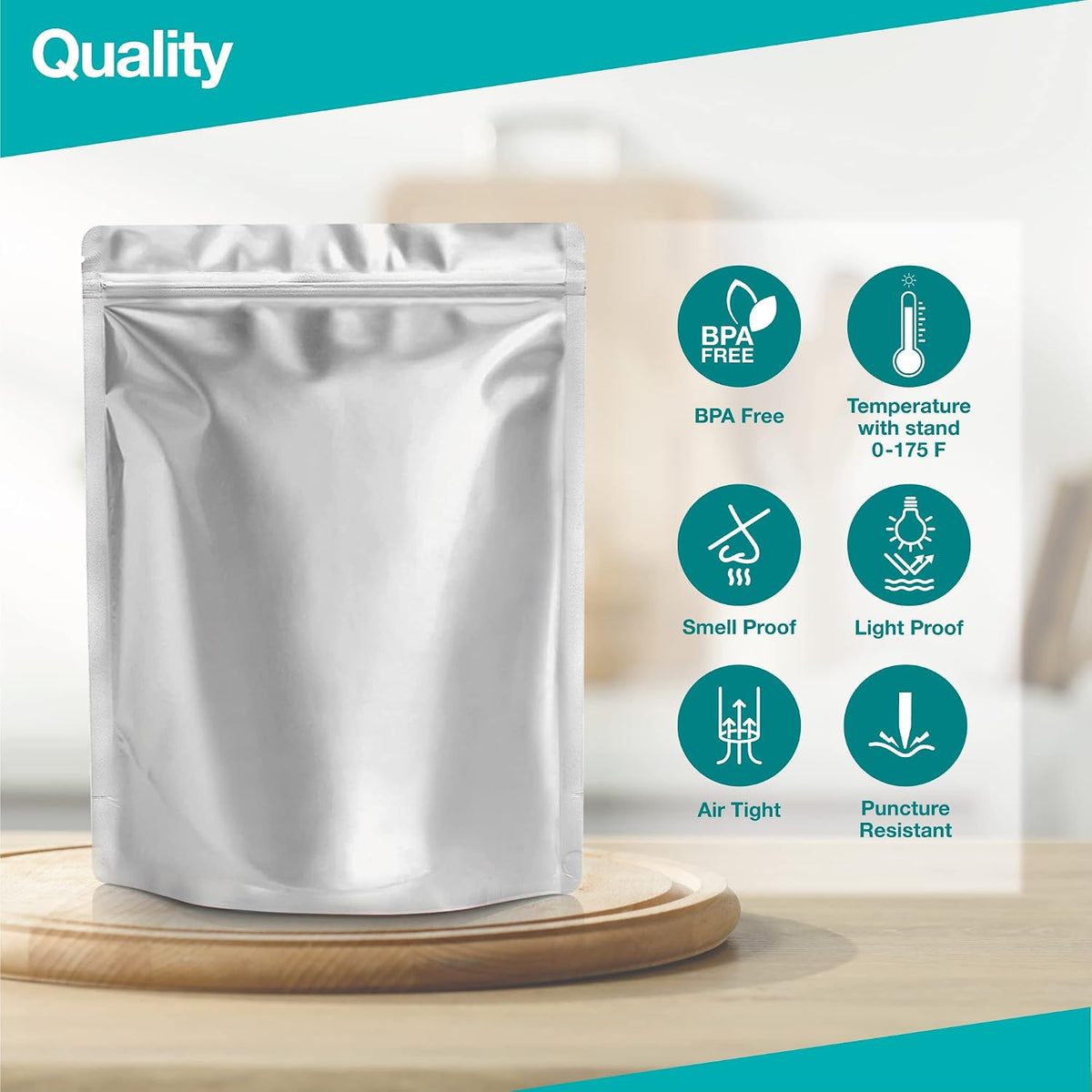 50 PCS 1 Gallon Mylar Bags for Long Term Food Storage