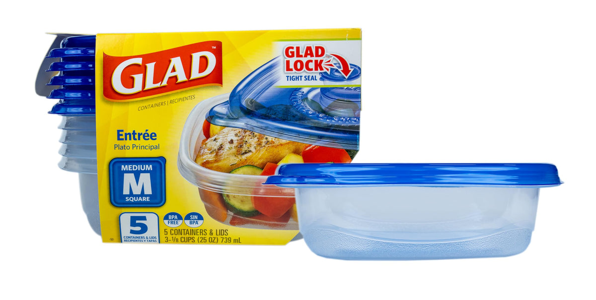 Glad GladWare XL Square Food Storage Containers, 104 Oz, 3 Count