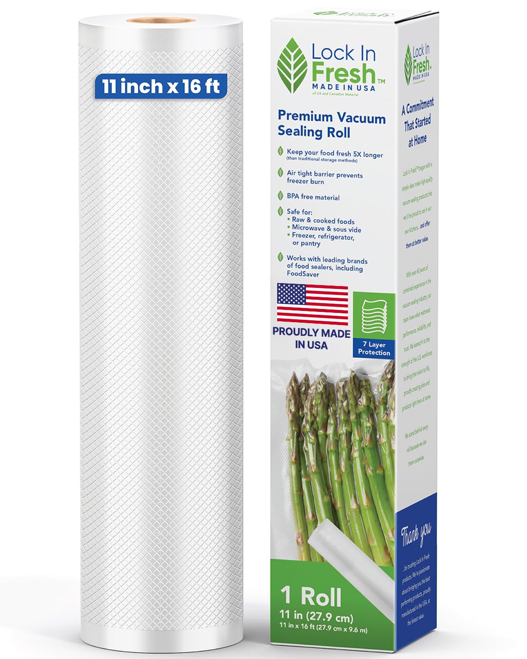 Vacuum Sealer Bags for Food, Heavy Duty Food Saver Bag Rolls