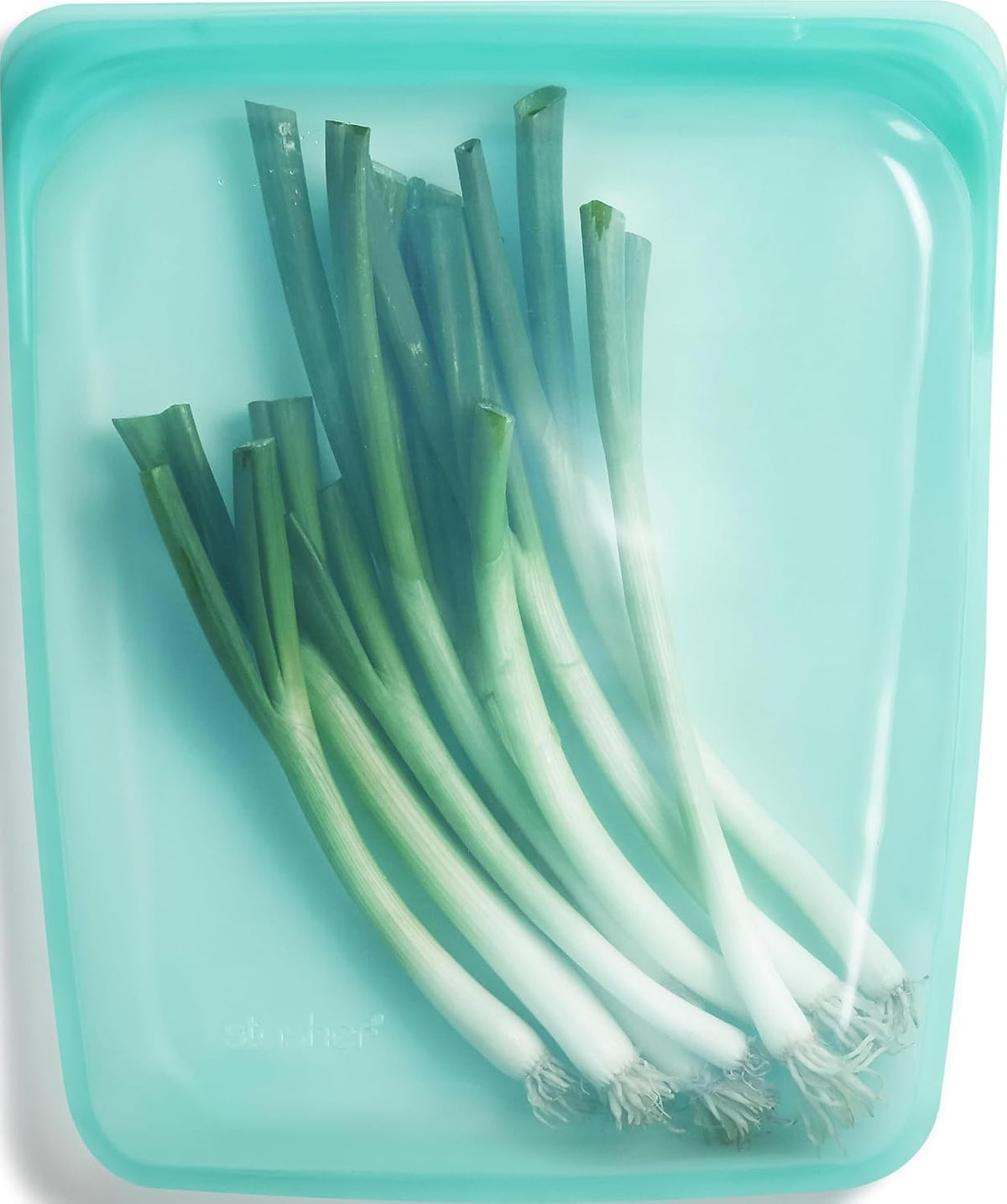 Stasher Premium Reusable Half Gallon Silicone Food Storage Bag, Aqua, 64 oz