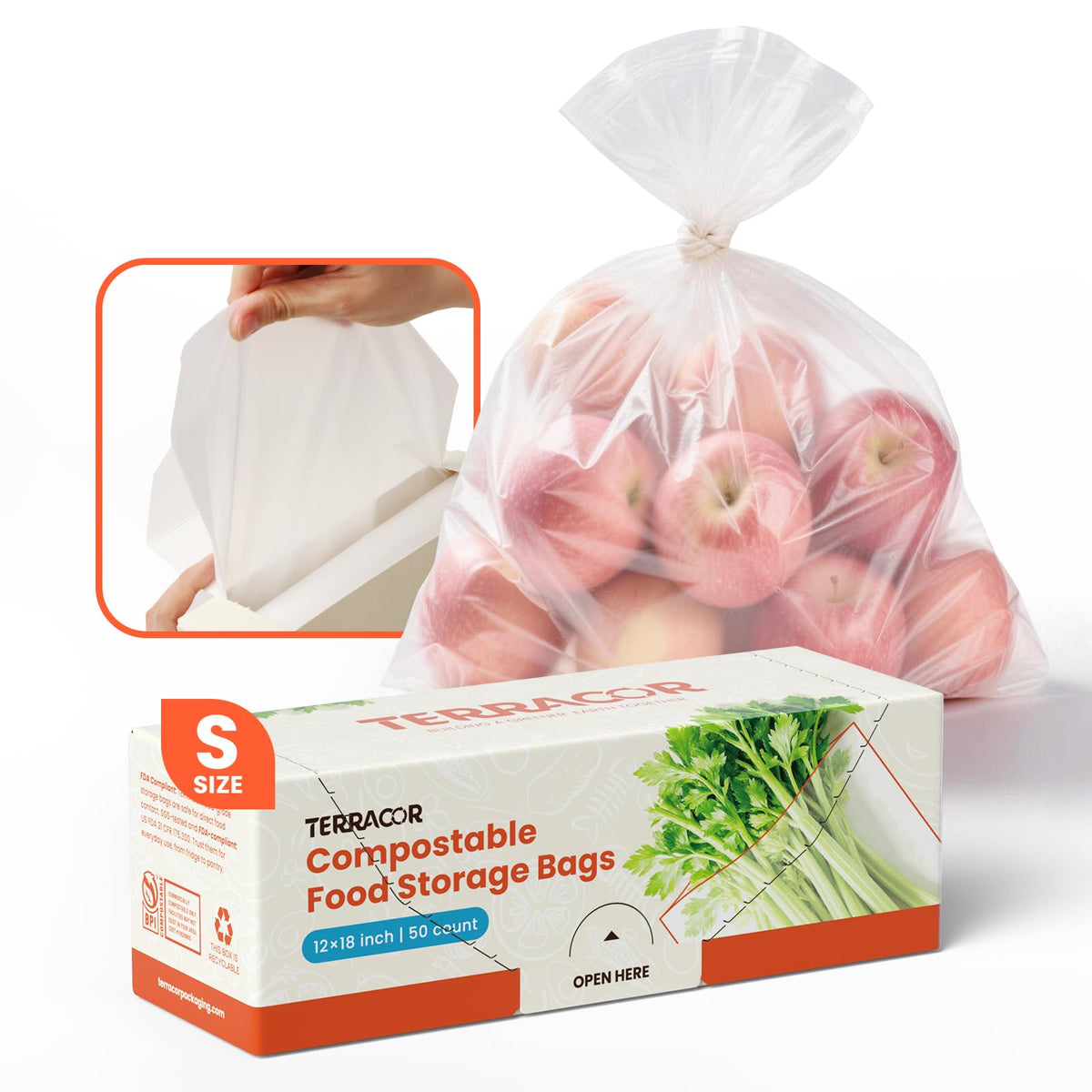 9 * 14''Compostable Food Storage Bags Freezer and Leak Proof for Bread, Dough, Injera, Fruit,Veg