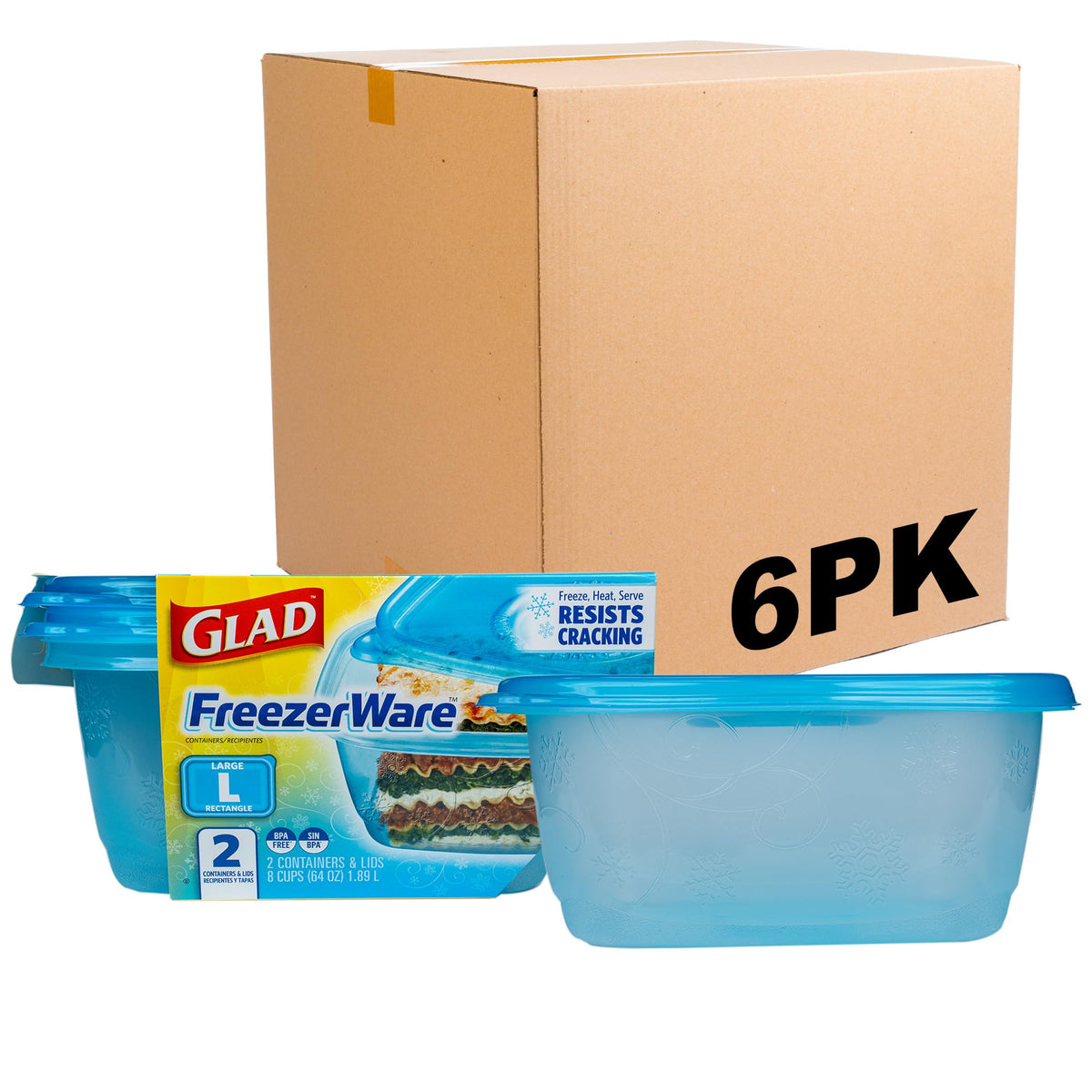 Glad GladWare FreezerWare Food Storage Containers, 24 Oz, 4 Count