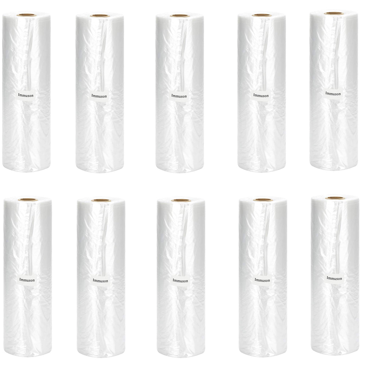 Immuson Food Storage Bag, 12 x 20 Plastic Produce Bag on a Roll Fruits, Vegetable, Bread, Food Storage Clear Bag (4 Rolls-1400 Bags)