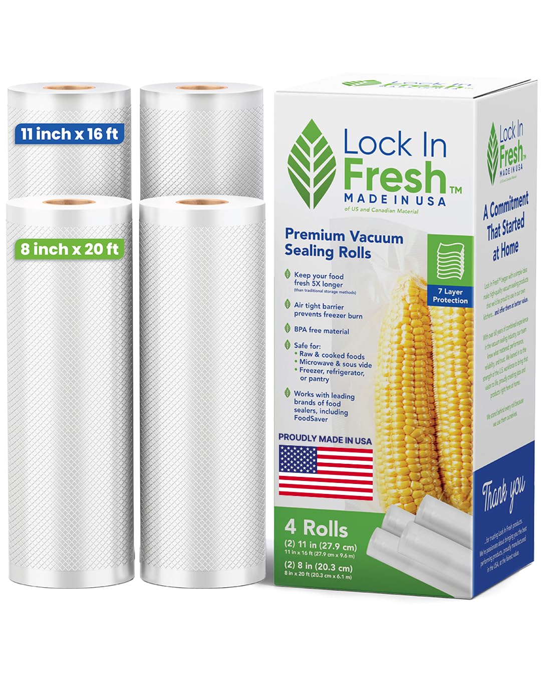 Vacuum Sealer Bags for Food, Heavy Duty Food Saver Bag Rolls