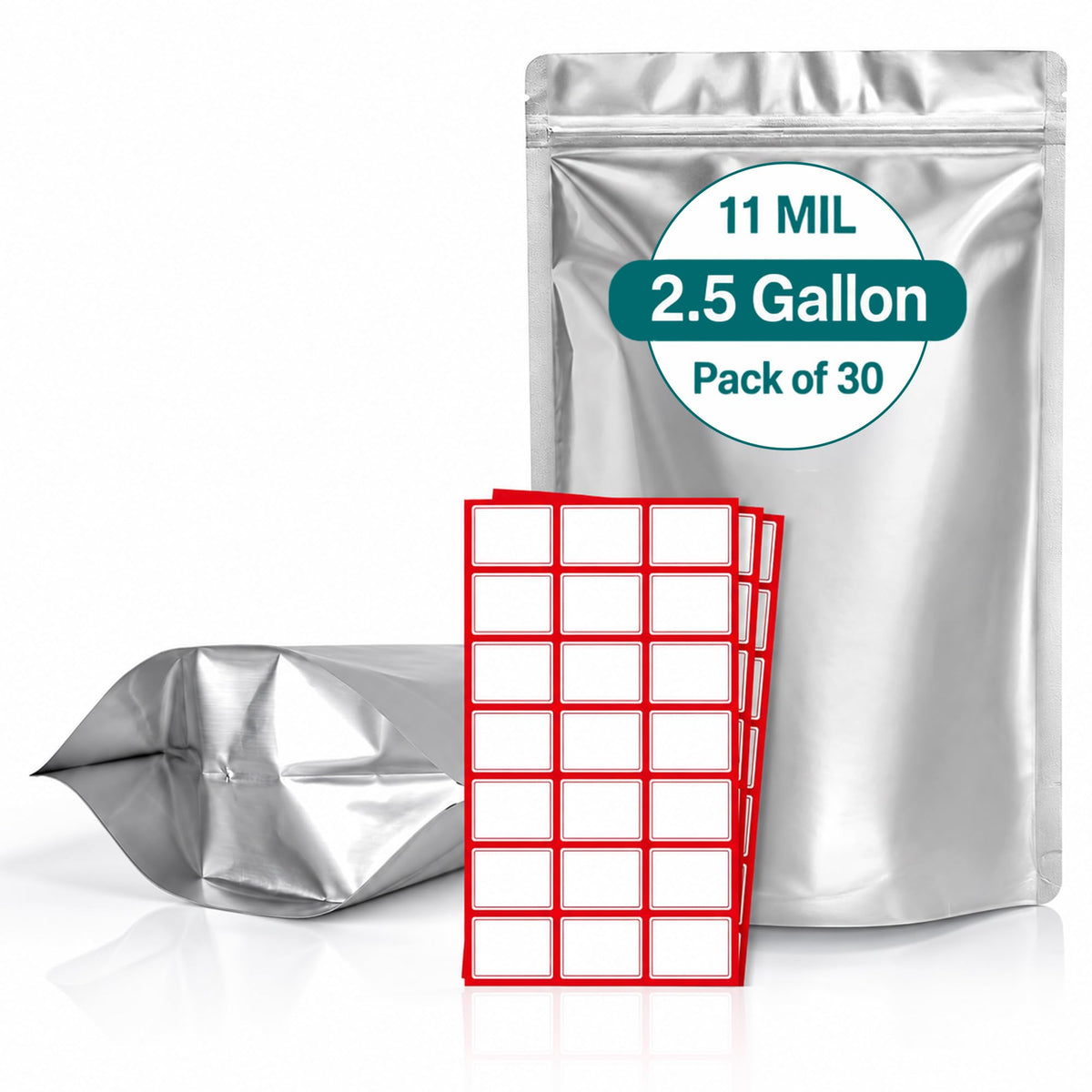 50 PCS 1 Gallon Mylar Bags for Long Term Food Storage
