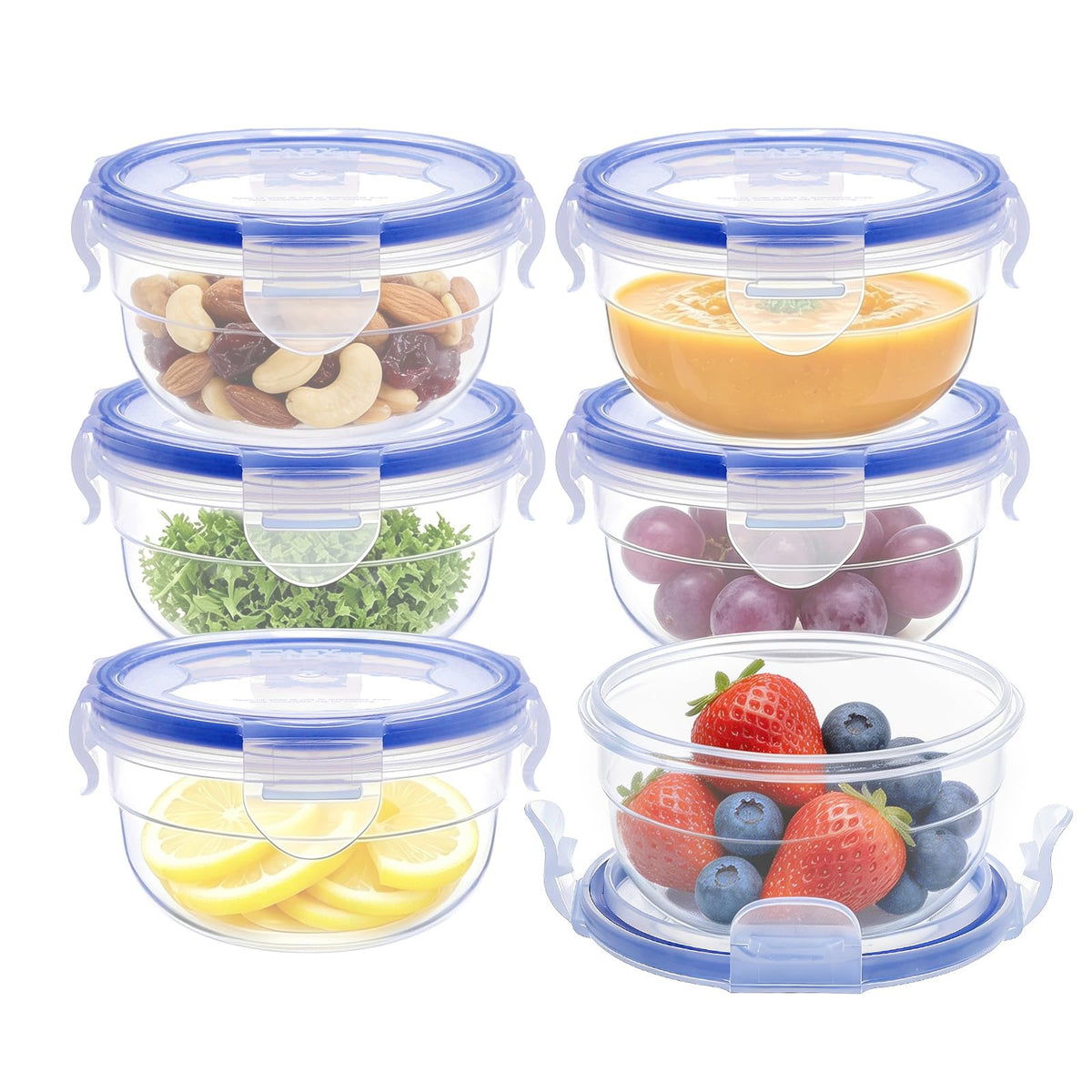KIGI Food Storage Container Set, Airtight, Stackable, 0.7-8.3 Cup, 8 Pack