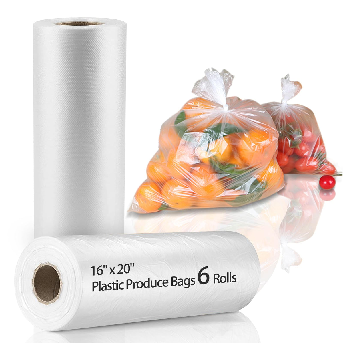 12” x 20” Plastic Produce Bags, Food Storage Bags 350pcs on a Roll