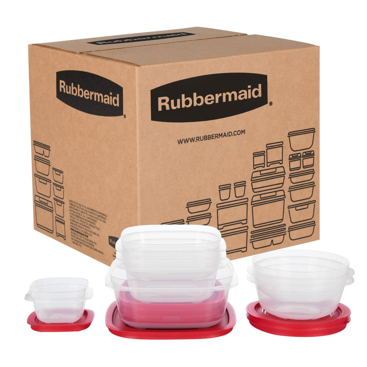 Rubbermaid EasyStore Containers, 44-Piece Set, Food Storage Containers with Lids