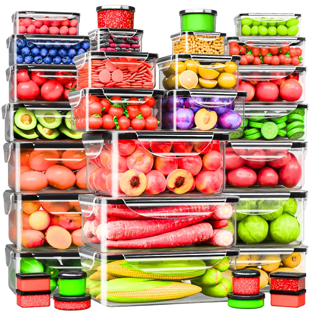 56 PCS Food Storage Containers with Lids Airtight (28 Boxes - 28 Lids)