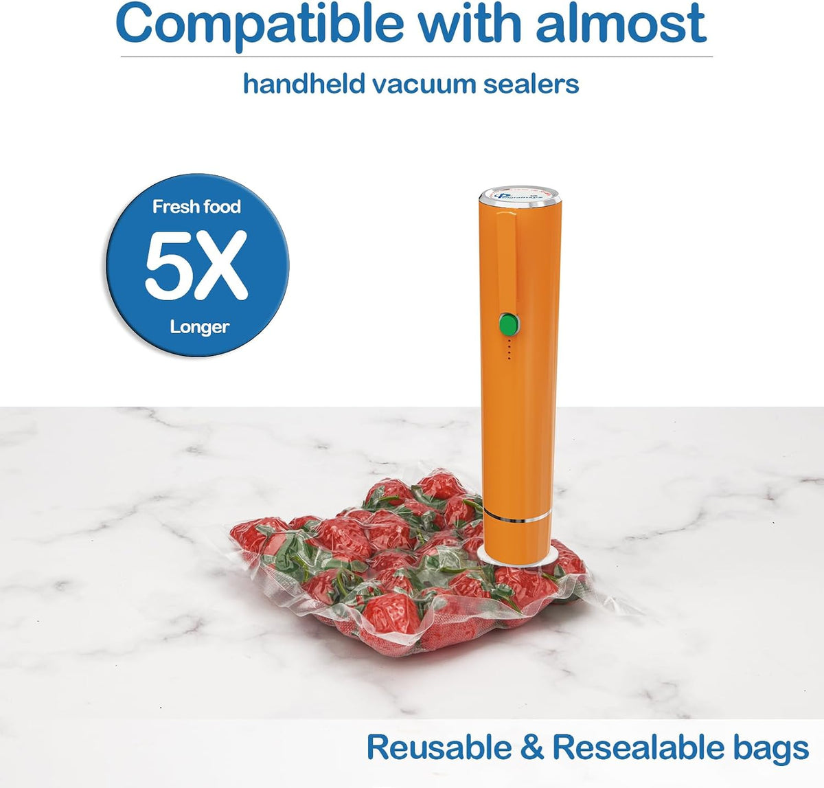40PCS Vacuum Sealer Bags for Food with Air Valve, Reusable Sous Vide Bags (20 large+20 small)