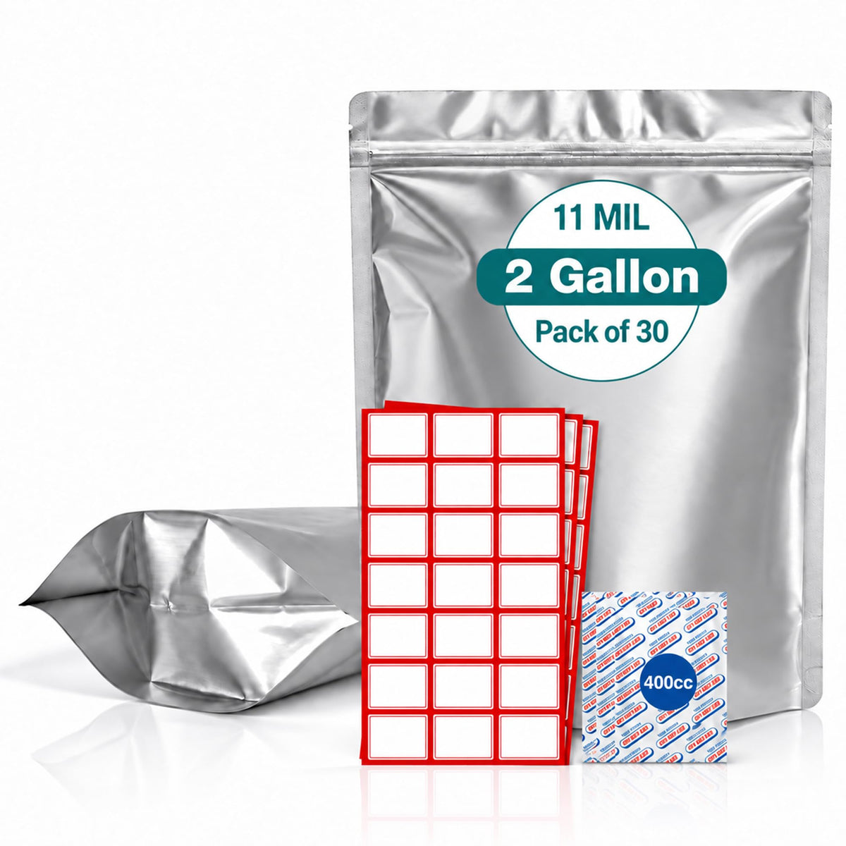 50 PCS 1 Gallon Mylar Bags for Long Term Food Storage