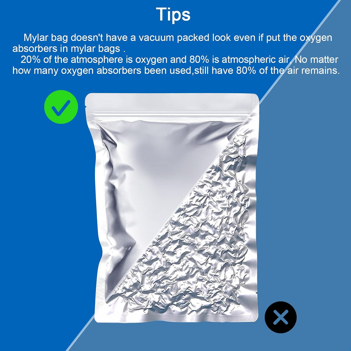 500cc Oxygen Absorbers for Food Storage - 100 Count (20x Packs of 5) - for Long Term Food Storage & Survival, Mylar Bags, Canning, Harvest Right Freeze Dryer, Dehydrated, and Preserved Foods