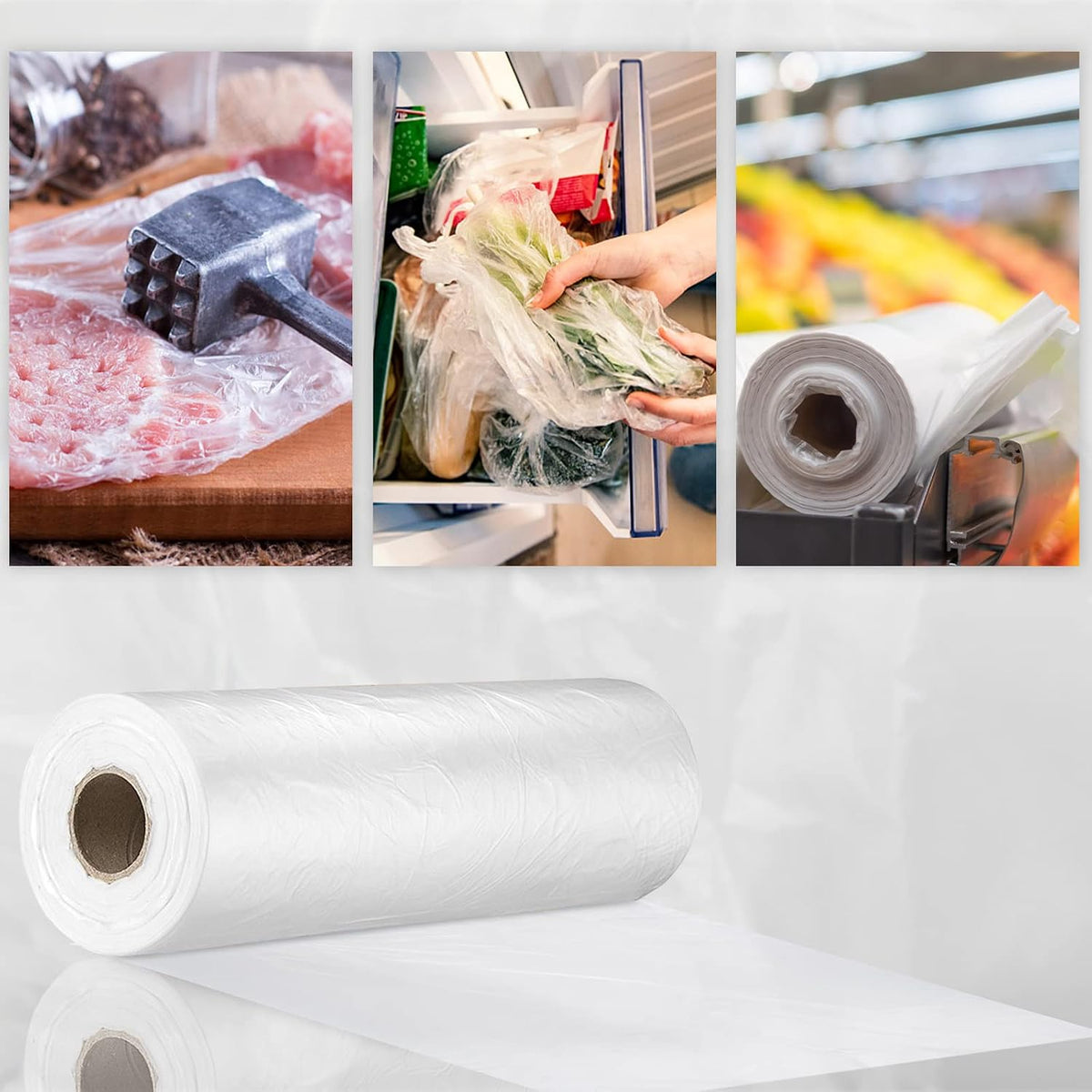 12” x 20” Plastic Produce Bags, Food Storage Bags 350pcs on a Roll