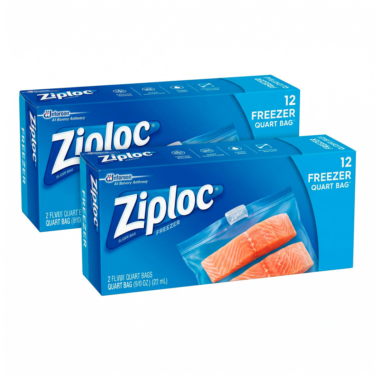 Ziploc Quart Food Storage Freezer Slider Bags, Power Shield Technology for More Durability, 34 Count