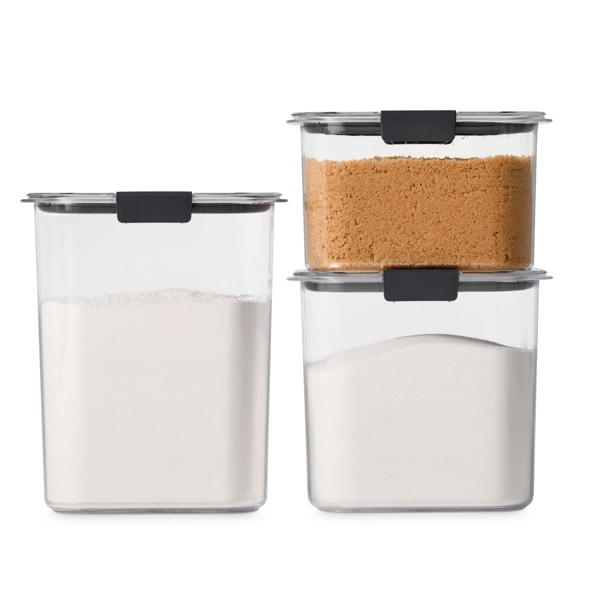 Rubbermaid Brilliance 12-Cup Airtight Food Storage Container, Perfect for Pantry Staples, Clear/Grey
