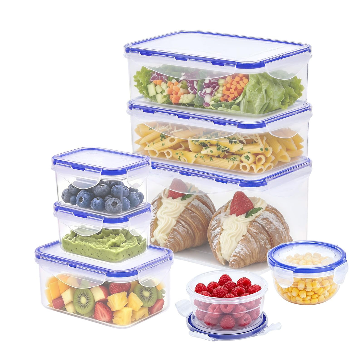 KIGI Food Storage Containers Set, Set of 10 (0.7-17.7 Cup)