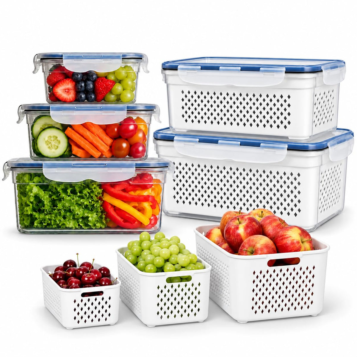 56 PCS Food Storage Containers with Lids Airtight (28 Boxes - 28 Lids)
