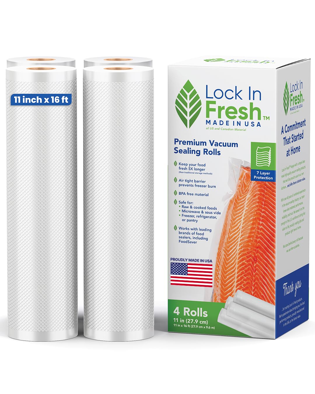 Vacuum Sealer Bags for Food, Heavy Duty Food Saver Bag Rolls