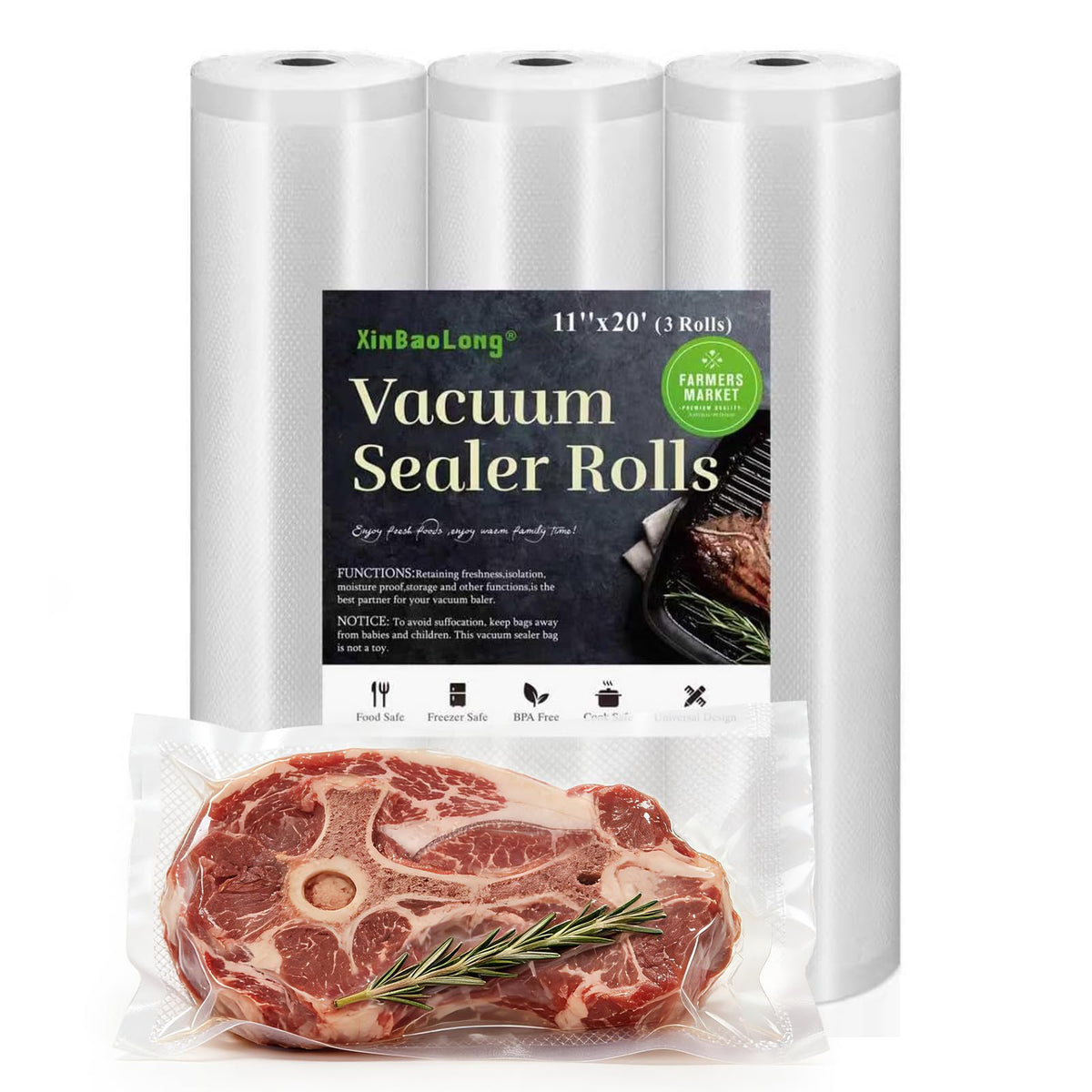 Vacuum Sealer Bags For Food 6 Pack, Kitchen Essentials, Sandwich Bags