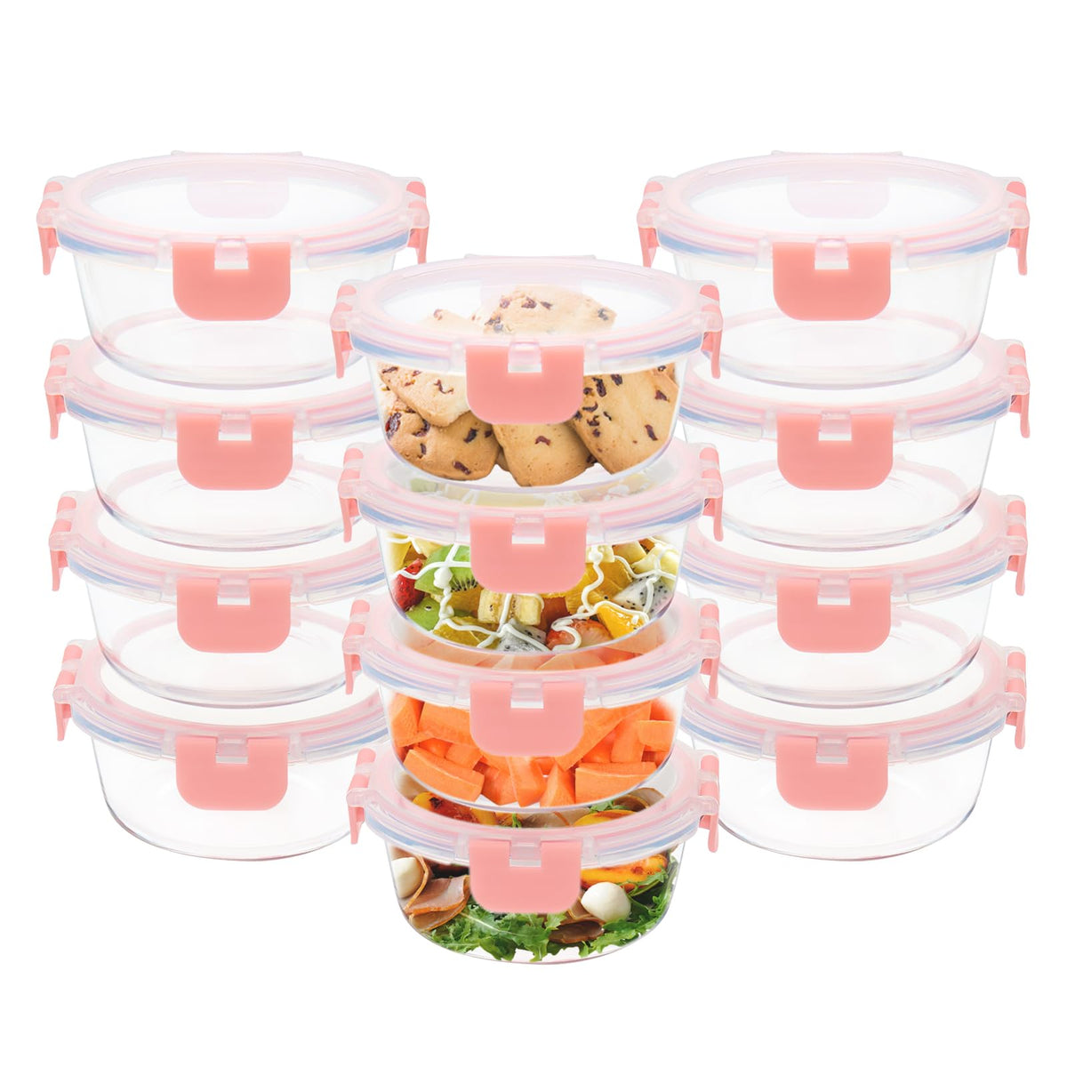 GULFLIN 24-Piece Small Glass Food Storage Containers with Lids Airtight
