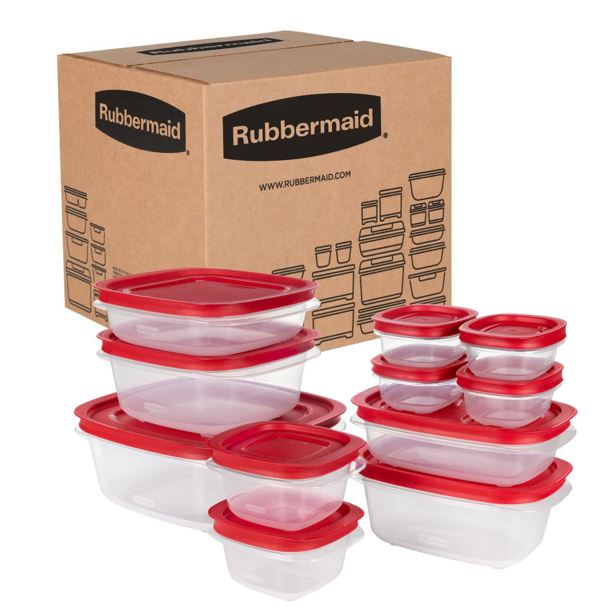 Rubbermaid EasyStore Containers, 44-Piece Set, Food Storage Containers with Lids