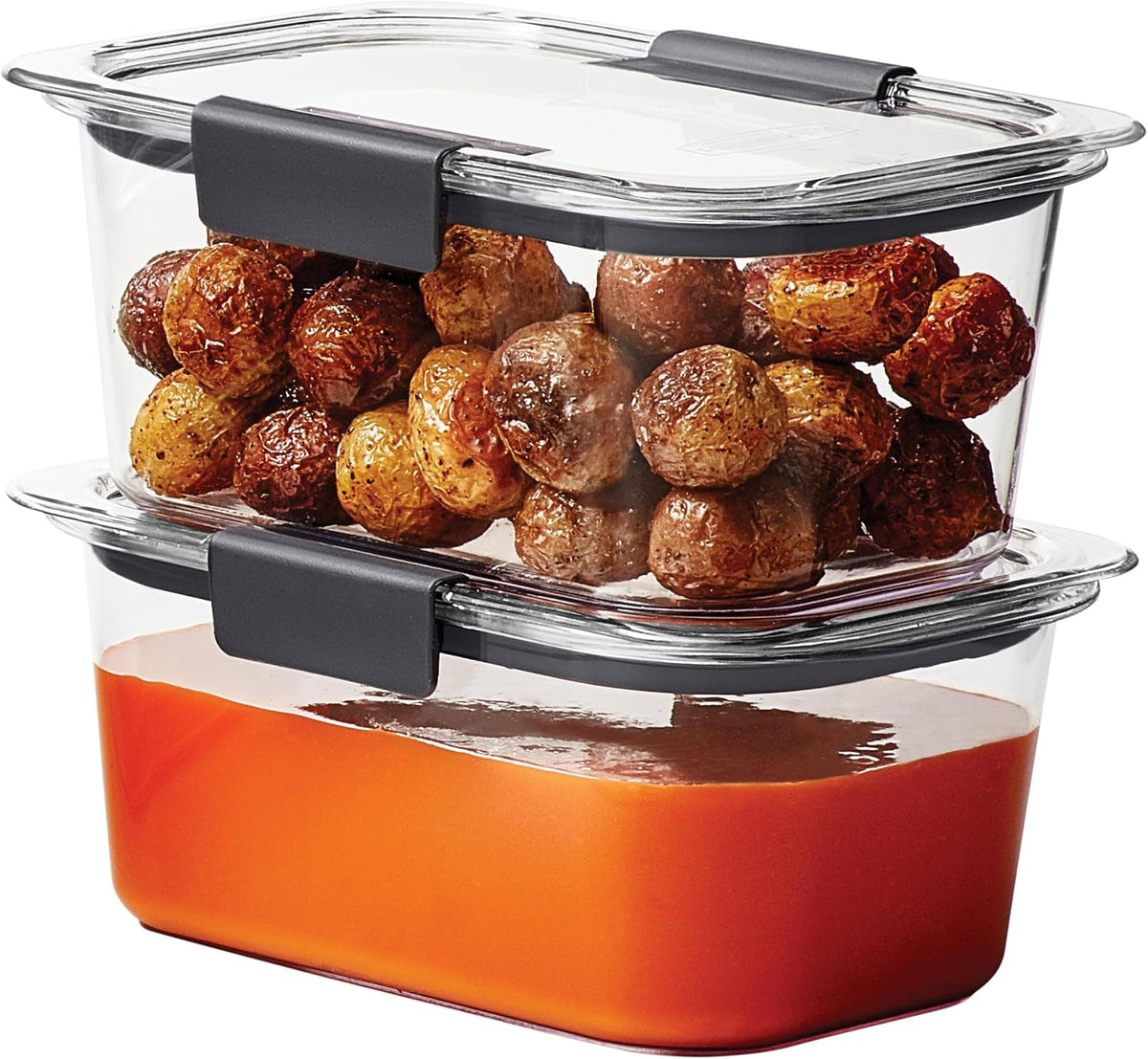 Rubbermaid Brilliance BPA-Free Food Storage Containers, Medium Deep, 4.7 Cup, 2-Pack, Airtight & Leak-Proof, Microwave & Dishwasher Safe