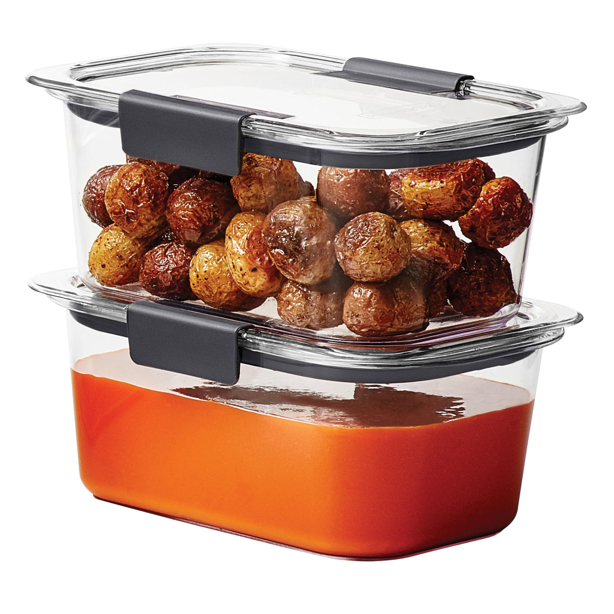 Rubbermaid Brilliance BPA Free Airtight Food Storage Containers with Lids, Set of 4 (4.7 Cup) Ideal for Lunch, Meal Prep, and Leftovers