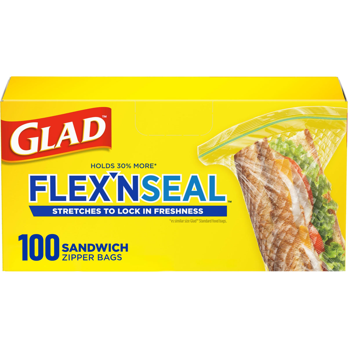 Glad Flex'N Seal Food Storage Plastic Bags, Quart, 38 count, Pack of 4 (Package May Vary)