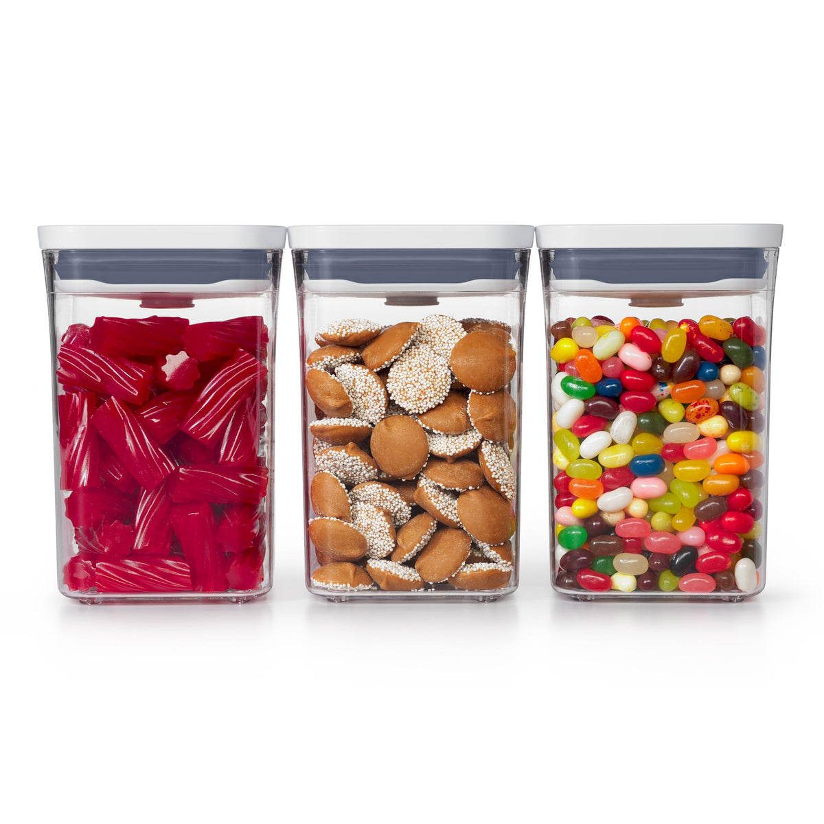 OXO Good Grips POP Small Square Airtight Food Storage Containers, 3-Piece