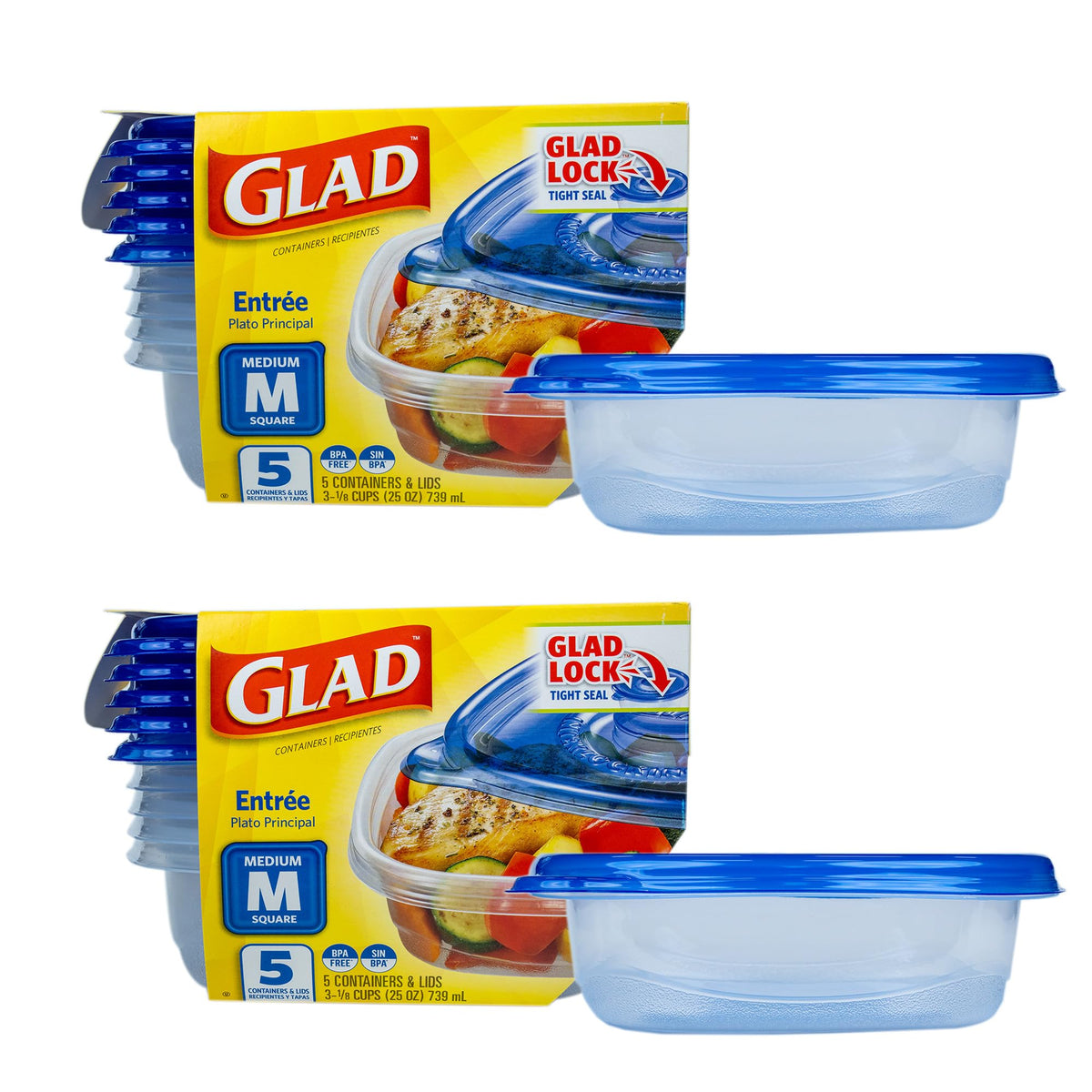 Glad GladWare XL Square Food Storage Containers, 104 Oz, 3 Count