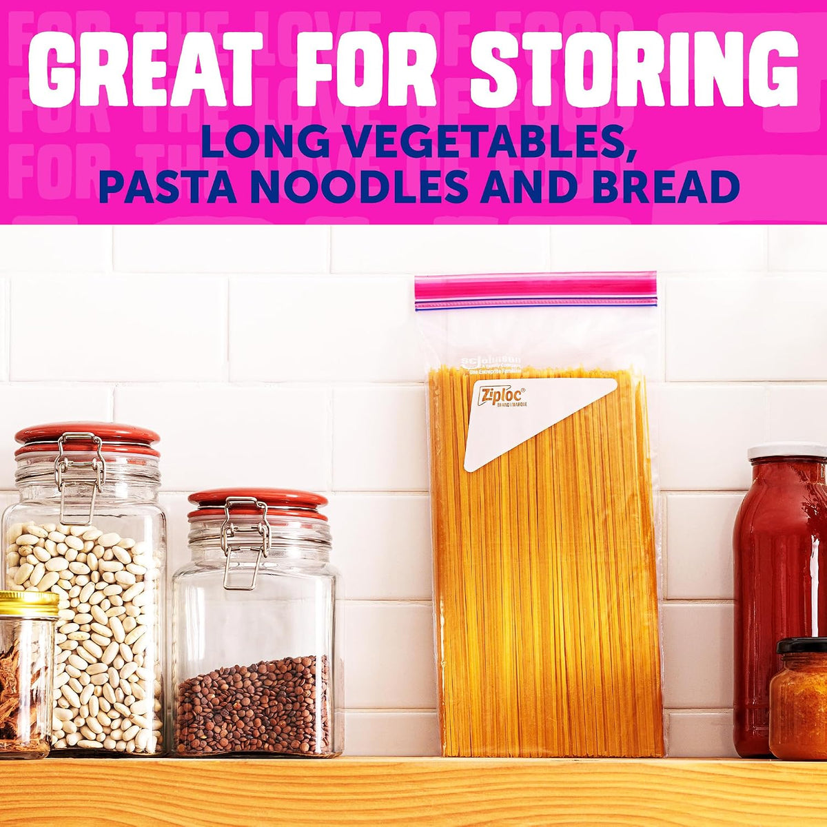 Ziploc Tall Food Storage Bags, 30 Count