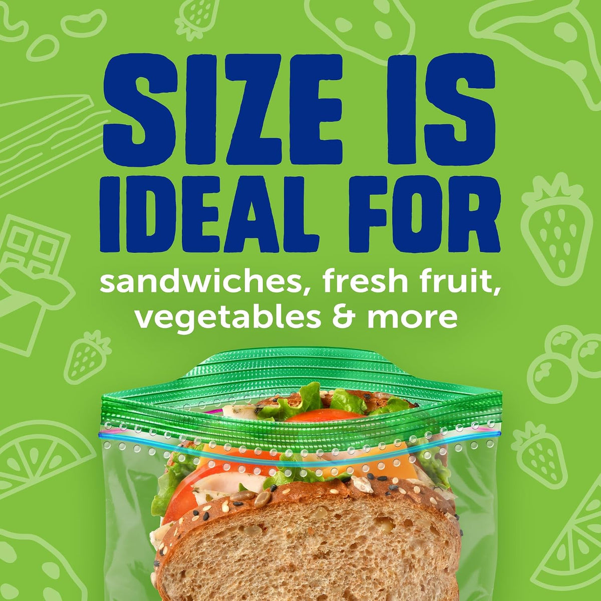 Ziploc Sandwich & Snack Bags, Food Storage, Easy Open & Close, 105 Count