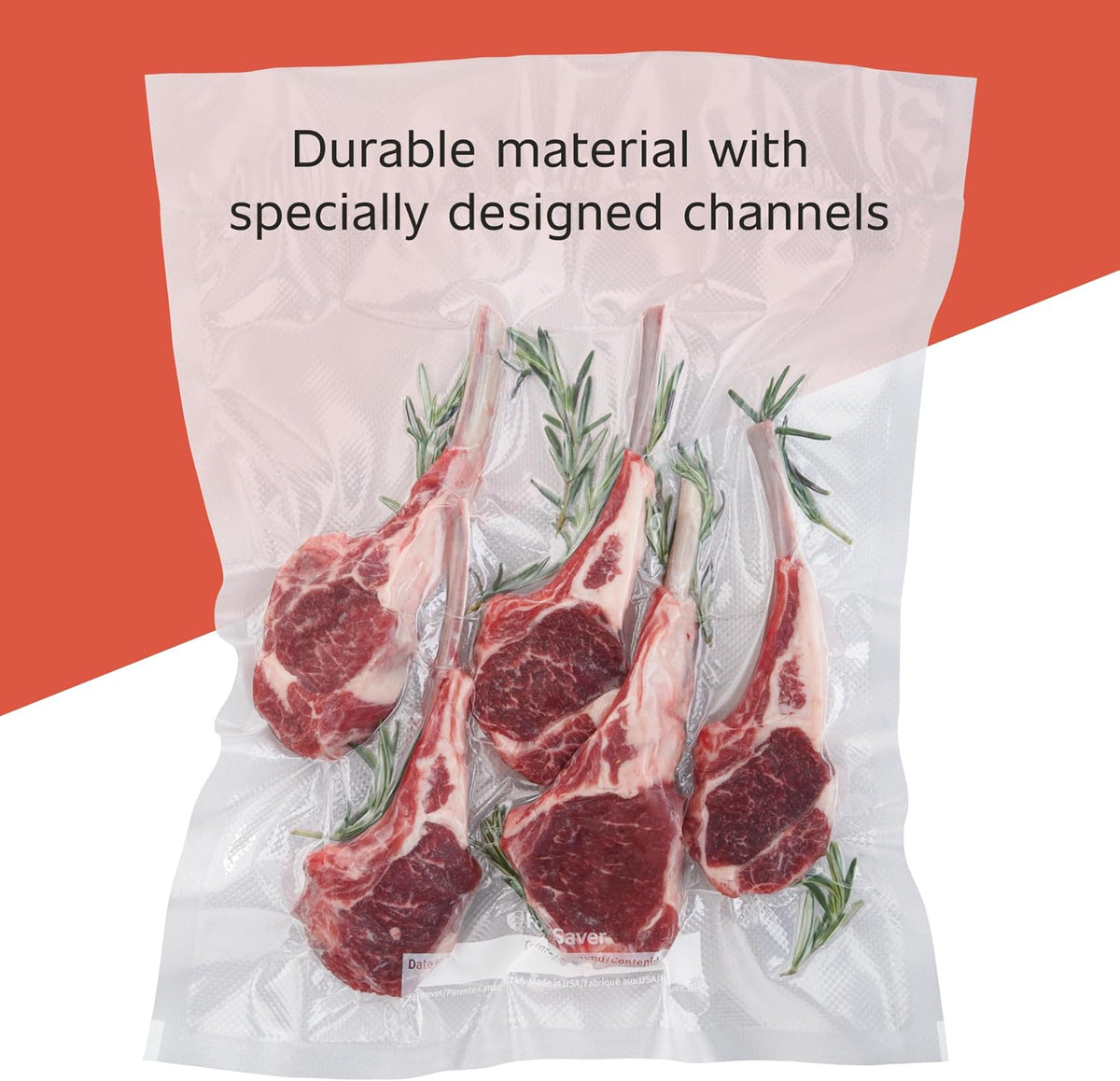 FoodSaver Custom Fit Airtight Food Storage and Sous Vide Vacuum Sealer Bags, 8 x 20' (Pack of 3), Perfect for Meal Prep and Sous Vide Cooking