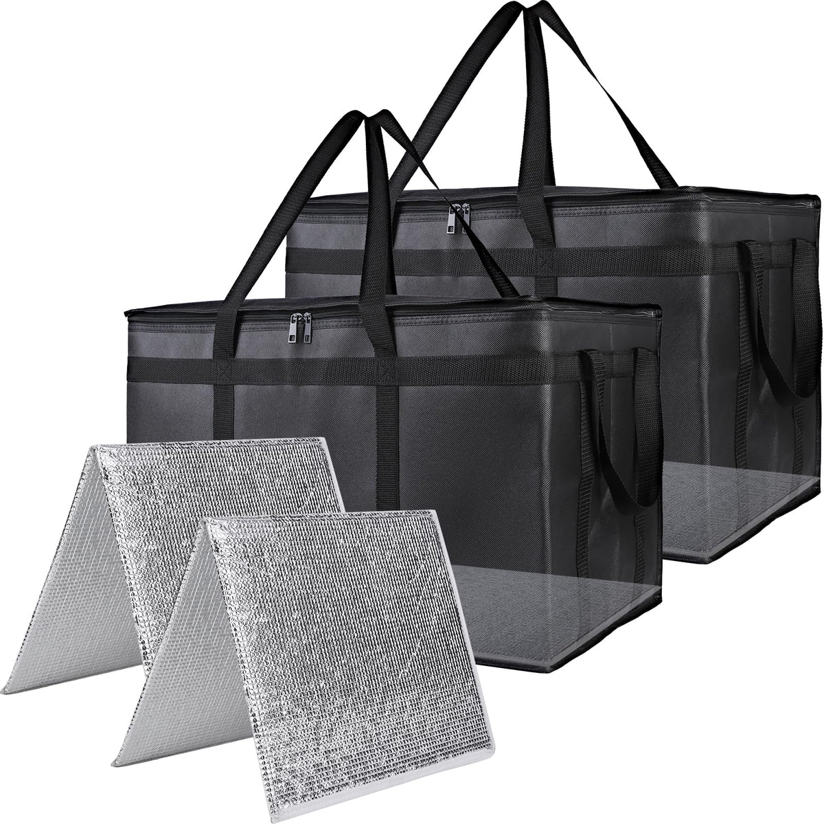 Bodaon Insulated Food Delivery Bag, XXXL Reusable Warming Bag, Black, 1Pk