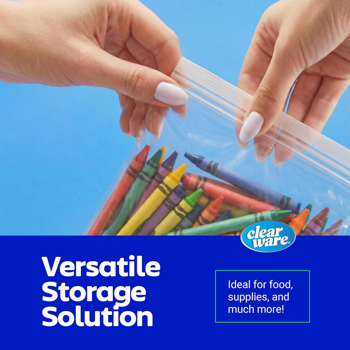 Clearware Zip N' Seal Bags - Variety Pack, 325 Bags - 150 Sandwich Bags, 75 Quart Bags, 50 Gallon Storage Bags, 50 Freezer Gallon Bags, For Food Storage, Freezer Bags, BPA Free