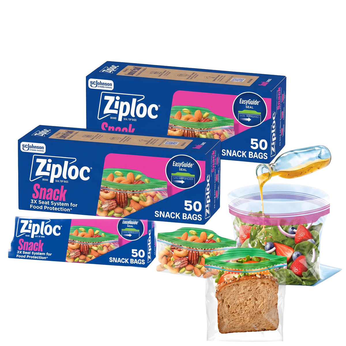 Ziploc Food Storage & Sandwich Bags Variety Pack, 190 Total Bags